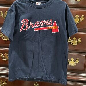 Majestic Navy Braves Tee